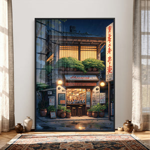 Evening at the Ramen Shop Canvas Wall Art — Japan Night