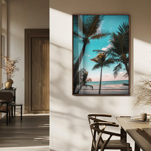 Palm Trees Wall Art Canvas Print – Framed Tropical Beach