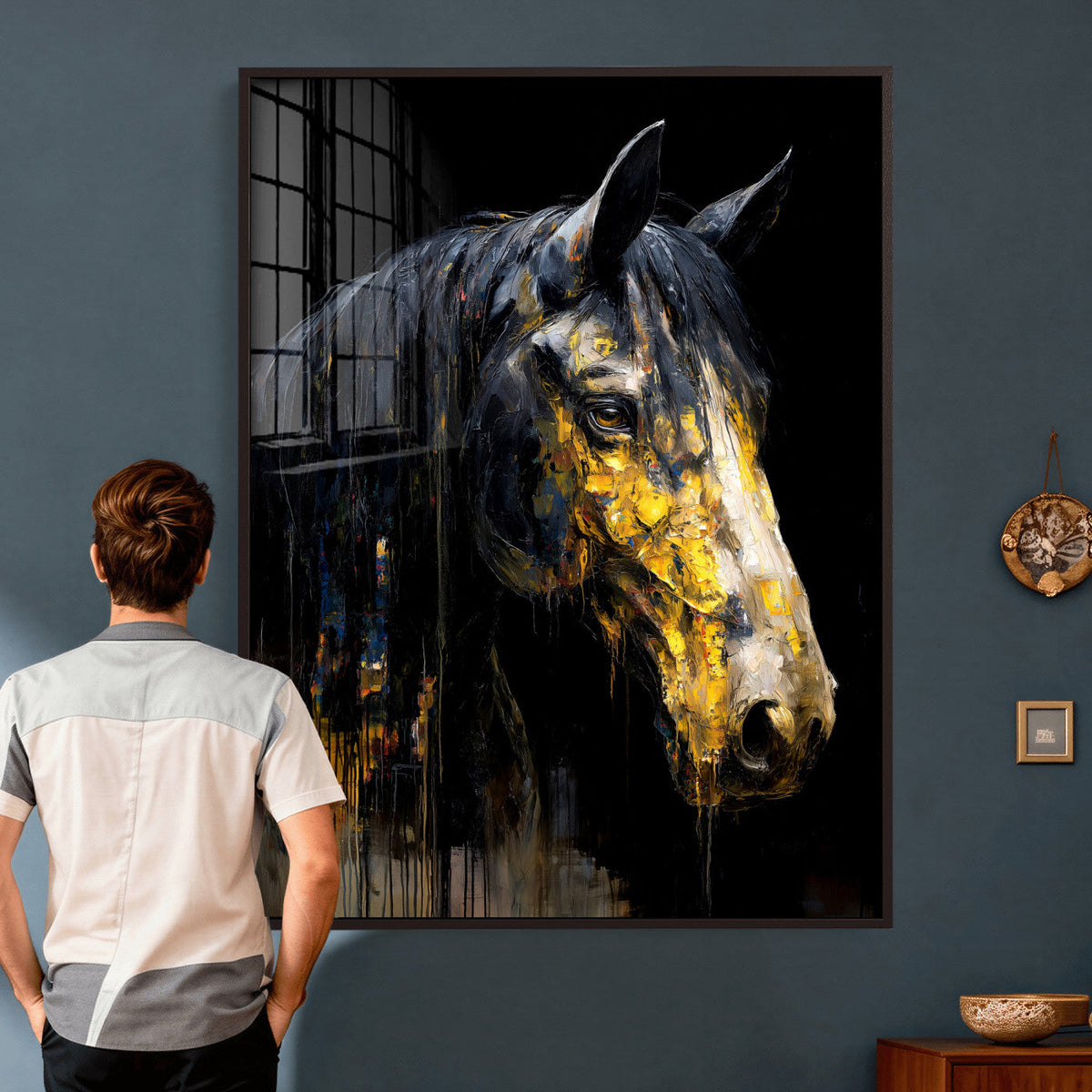 Abstract Horse Wall Art Canvas Print – Painting Style