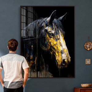 Abstract Horse Wall Art Canvas Print – Painting Style