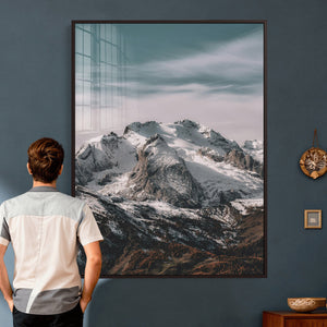 Alpine Mountain Landscape Wall Art Canvas Print, Snowy Peak
