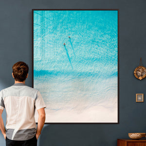 Aerial Turquoise Beach Wall Art Canvas Print – Minimal