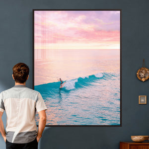 Sunset Surf Wall Art Canvas Print – Coastal Ocean
