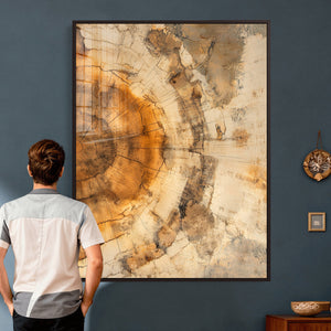 Abstract Wood Ring Wall Art Canvas Print – Natural Tree Ring