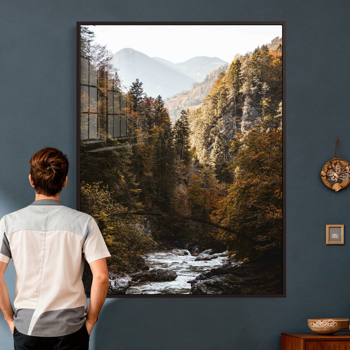 Autumn Forest Mountain Wall Art Canvas Print, Nature
