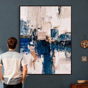 Abstract Navy Blue Wall Art Canvas Print