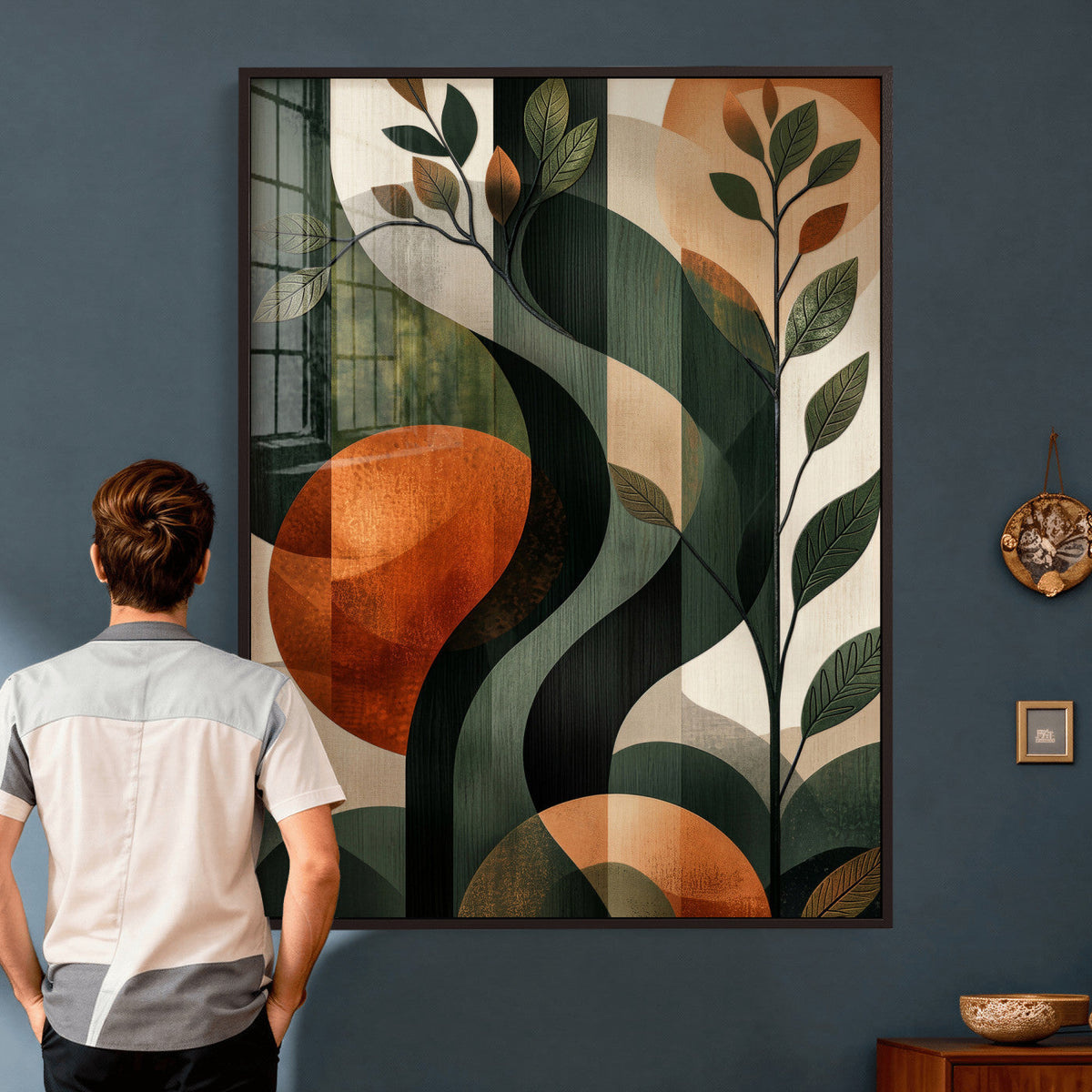 Abstract Green Flowers Wall Art Canvas Print