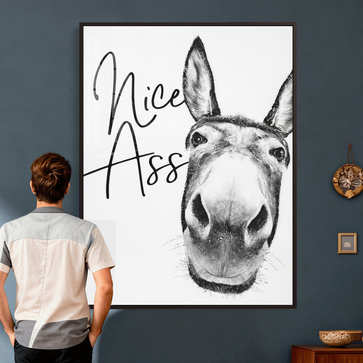 Nice Ass Funny Canvas Wall Art for Bathroom Wall Decor Cute