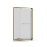 Goodyo - Neo-Angle Frameless Shower Door Corner Enclosure With Acrylic Shower Base Combo, Pivot Shower Door