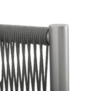 Hargrove Club Chair Stylish Aluminum Frame Braided Rope Sofa Silver Grey