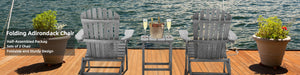 Classic Gray Cedar Wood Lounge Patio Chair Set of 2