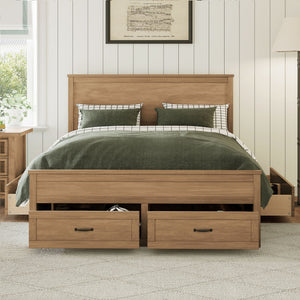 Modern Storage Platform Bed Frame With 6 Drawers