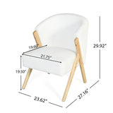 Modern Accent Chair With Polyester Upholstery And Minimalist Lounge Chair For Living Room, Bedroom, Or Office - White