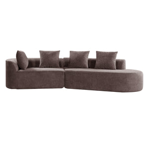 116" Modern Curved Sectional Sofa with High-Density Fully Compressed Sponge