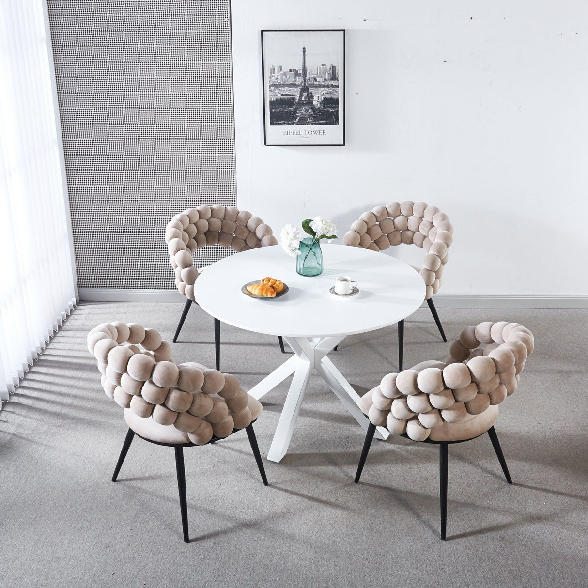 Modern Chair With Tube Legs, Soft Cushions And Comfortable Backrest