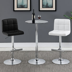 Lenny - Upholstered Adjustable Bar Stool (Set of 2) - White