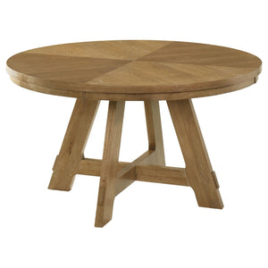 Kent - 5 Piece Dining Table Set With Upholstered Chairs - Brown Oak