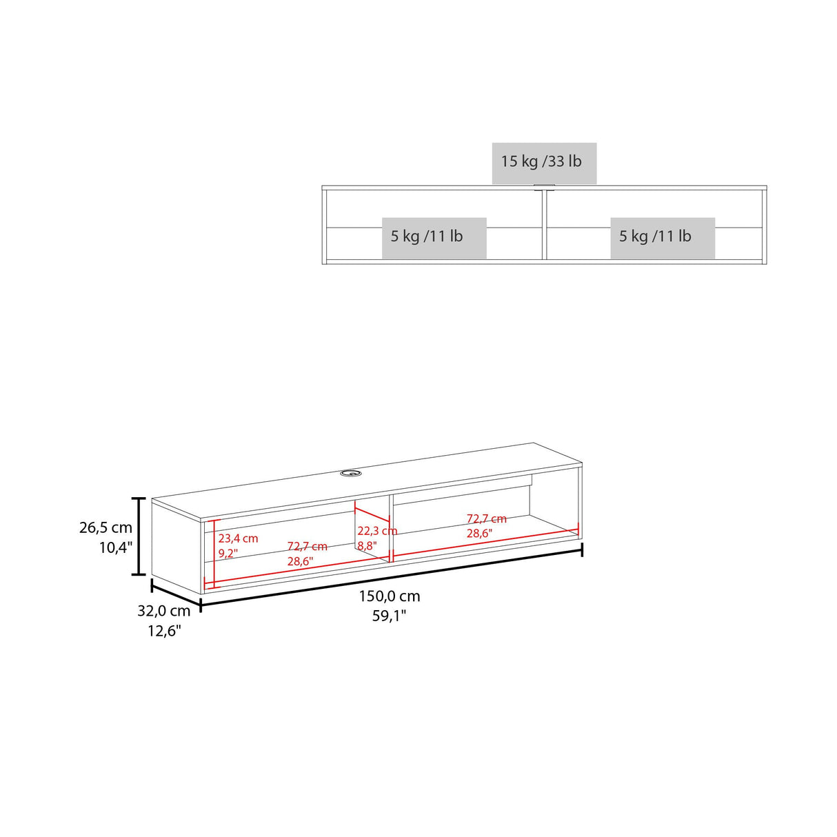 Moore - Floating TV Stand