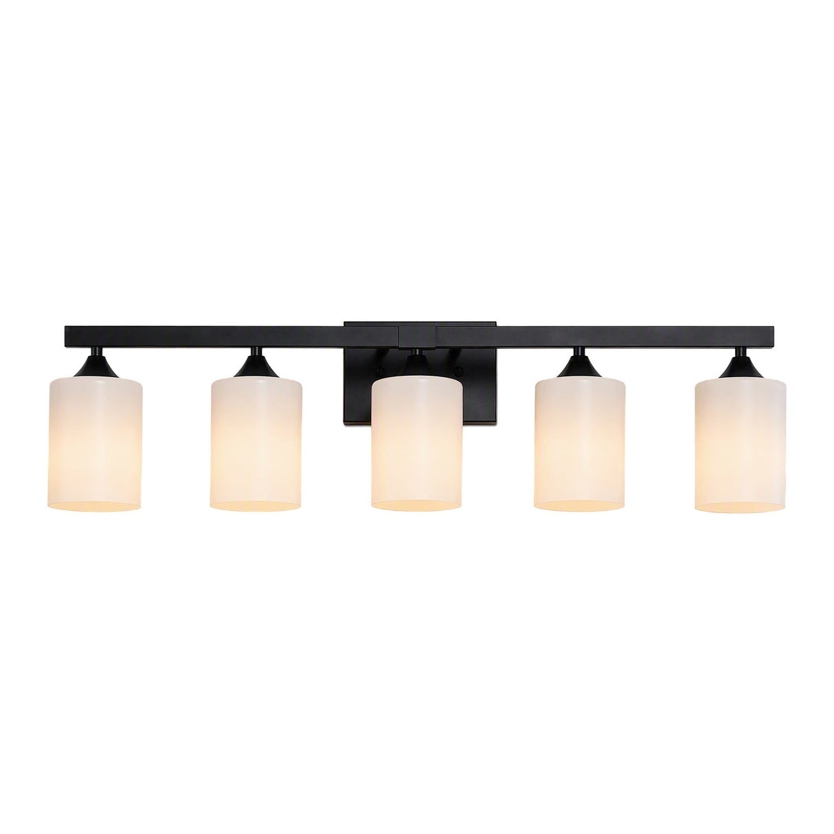 5-Light Matte Black Bathroom Lighting