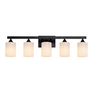 5-Light Matte Black Bathroom Lighting