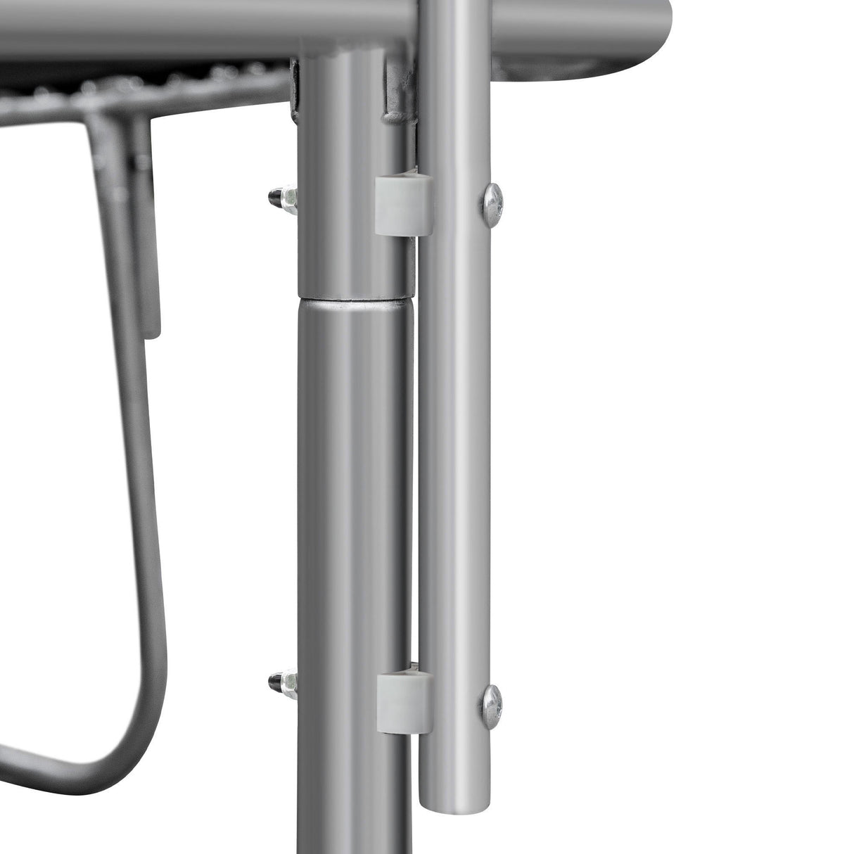 14ft powder-coated advanced trampoline with basketball hoop inflator and ladder(outer safety enclosure) orange