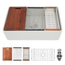 Farmhouse Sink Workstation, Ceramic Single Bowl With Accessories