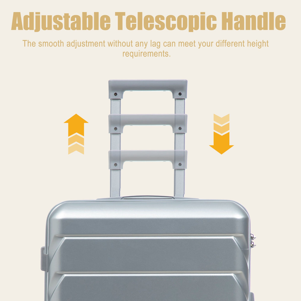 28 Inch ABS Hard Shell Large Travel Checked Luggage - Silver