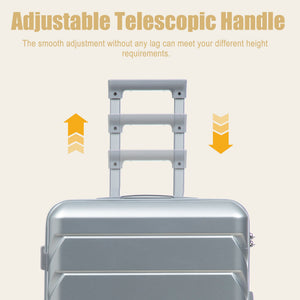 28 Inch ABS Hard Shell Large Travel Checked Luggage - Silver
