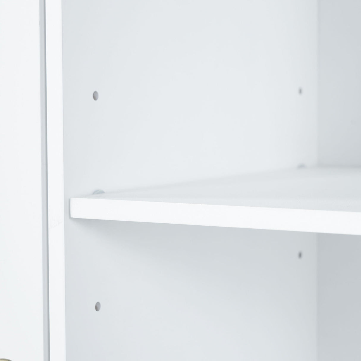Freestanding Tall Storage Cabinet With 2 Tilt Out Hampers, Adjustable Shelves, Soft Close Door, Door Mounted Organizer - White