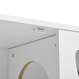 Furniture Style Cat Cabinet Cream White Cat Litter Box