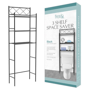 J&V Textiles 3-Shelf Metal Bathroom Organizer Over The Toilet