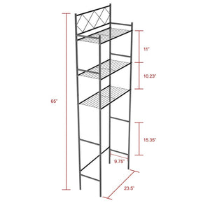 J&V Textiles 3-Shelf Metal Bathroom Organizer Over The Toilet