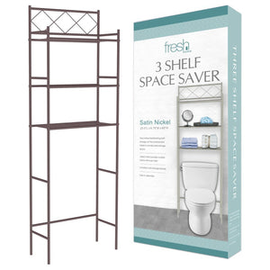 J&V Textiles 3-Shelf Metal Bathroom Organizer Over The Toilet