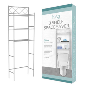 J&V Textiles 3-Shelf Metal Bathroom Organizer Over The Toilet