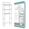J&V Textiles 3-Shelf Metal Bathroom Organizer Over The Toilet