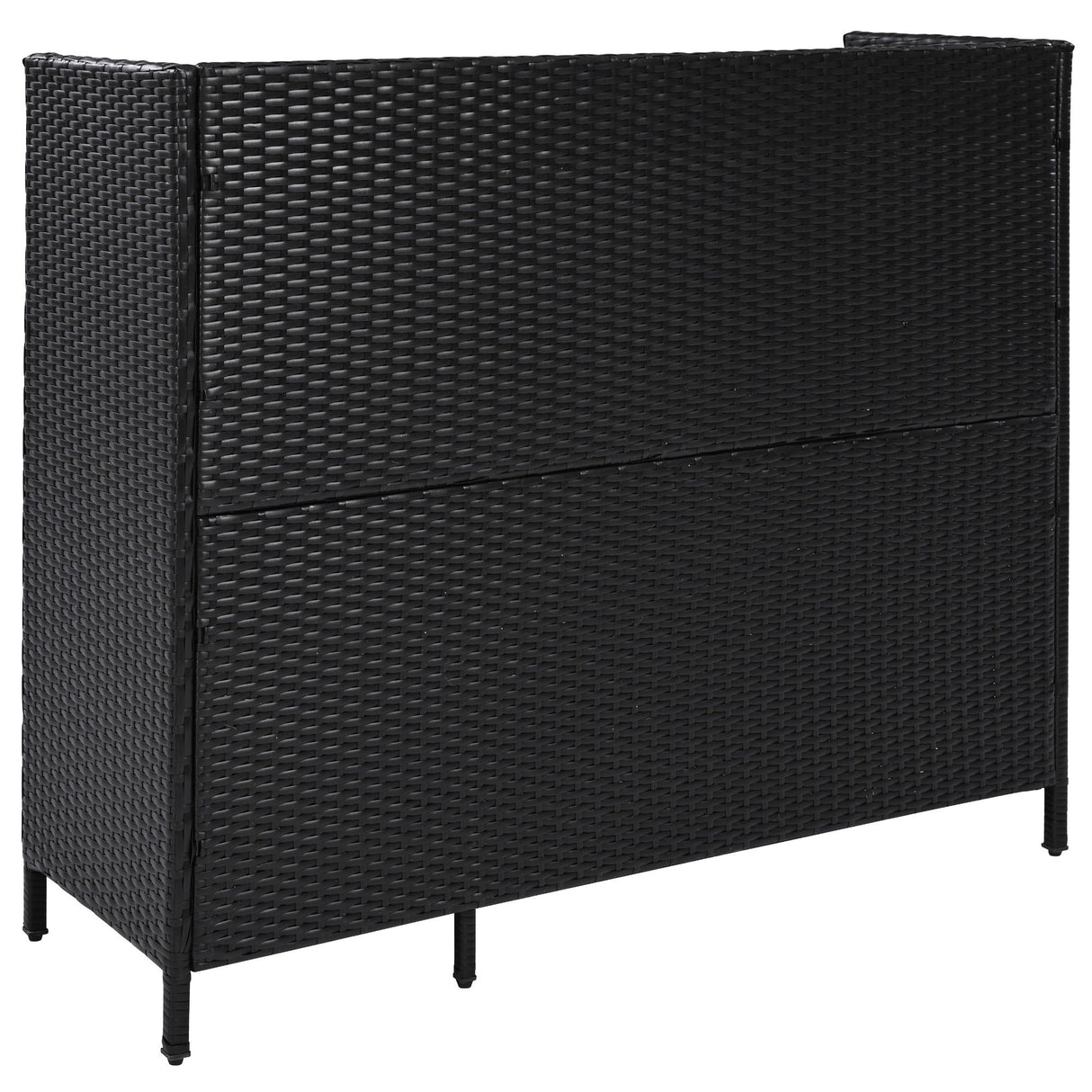 K&K 47.5"W Wicker Outdoor Storage Cabinet with Tempered Glass Desktop