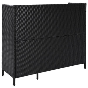 K&K 47.5"W Wicker Outdoor Storage Cabinet with Tempered Glass Desktop