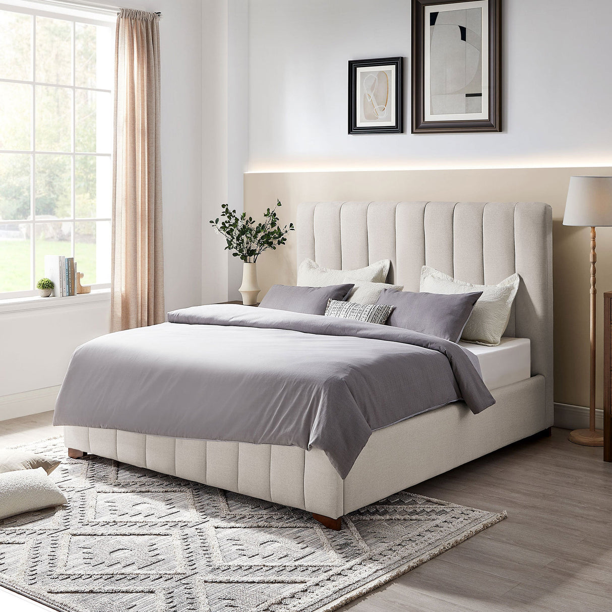 The Upholstered Wingback Bed – A Refined Union of Contemporary Comfort and Architectural Elegance