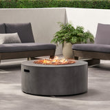 Wellington Round Iron Fire Pit with 40,000 BTU Output in Stone Gray