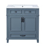Bathroom Vanity with Sink and Storage Cabinet - White, Blue, or Dark Green