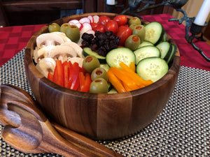 Large Salad Bowl with Servers - 332B3