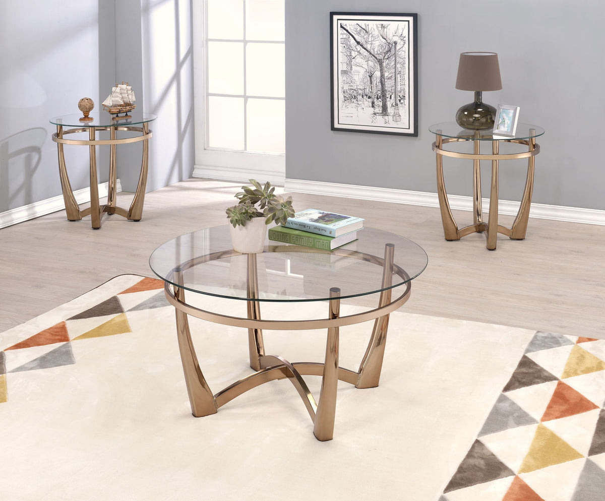 Orlando Clear Glass Coffee Table - Champagne