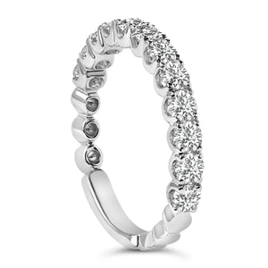 14K White Gold 1.00 Cttw Round Diamond Prong Set Wedding Band