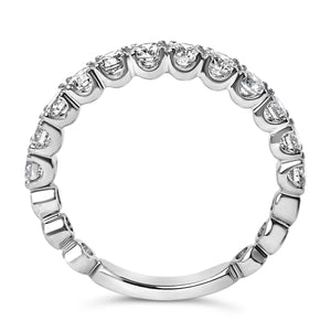 14K White Gold 1.00 Cttw Round Diamond Prong Set Wedding Band
