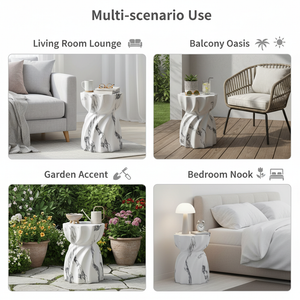 19.29"H Modern Outdoor Concrete Side Table
