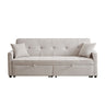 3 In 1 Convertible Sleeper Sofa Bed, Reclining Backrest, Pillows, Pockets