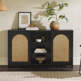 Celestialix 58" 2-Door Sideboard with Arched Rattan Panels