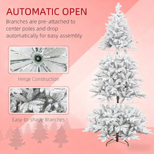 Snowy Artificial Christmas Tree with Easy Assembly
