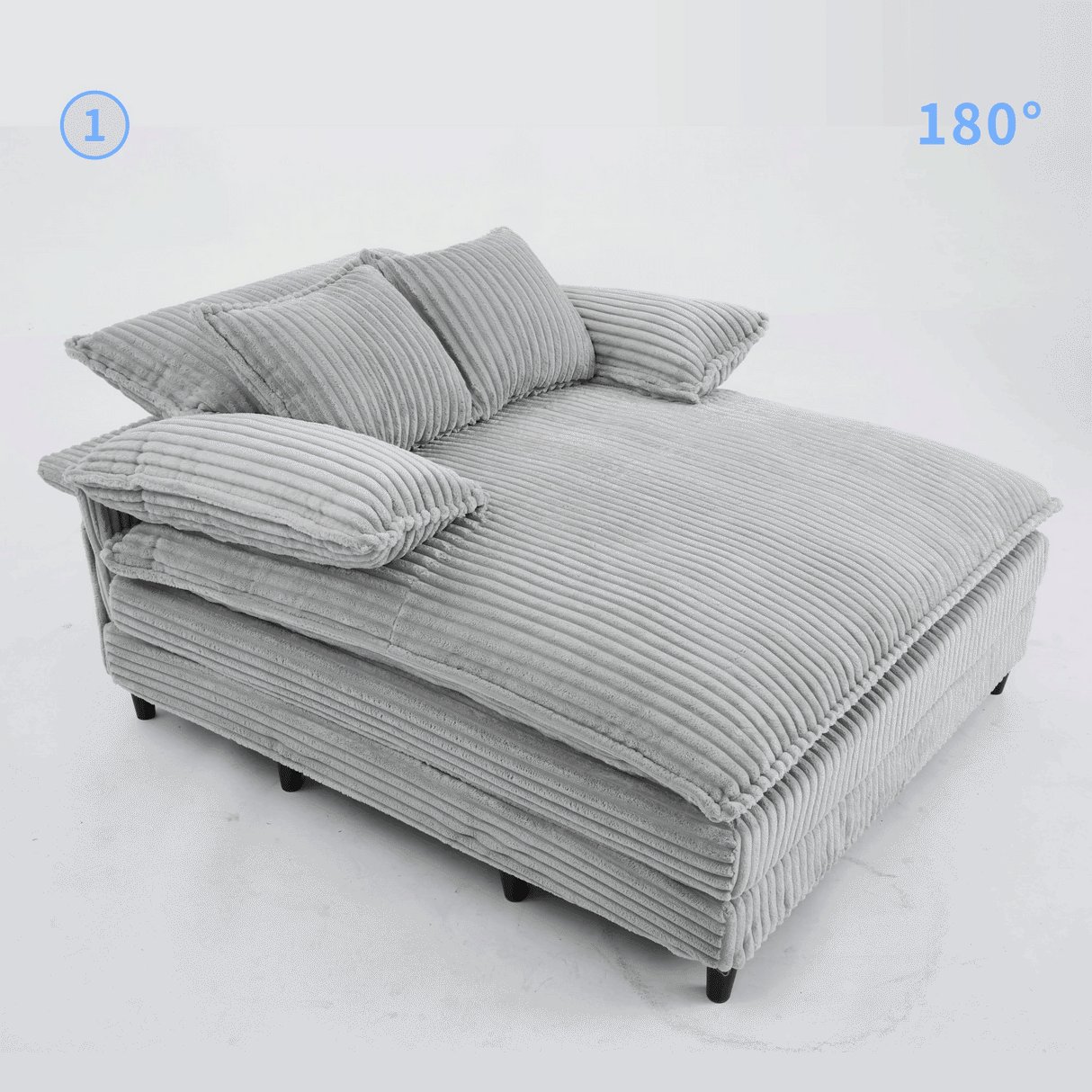 109" W Oversized Double Lounge Chaise Sofa