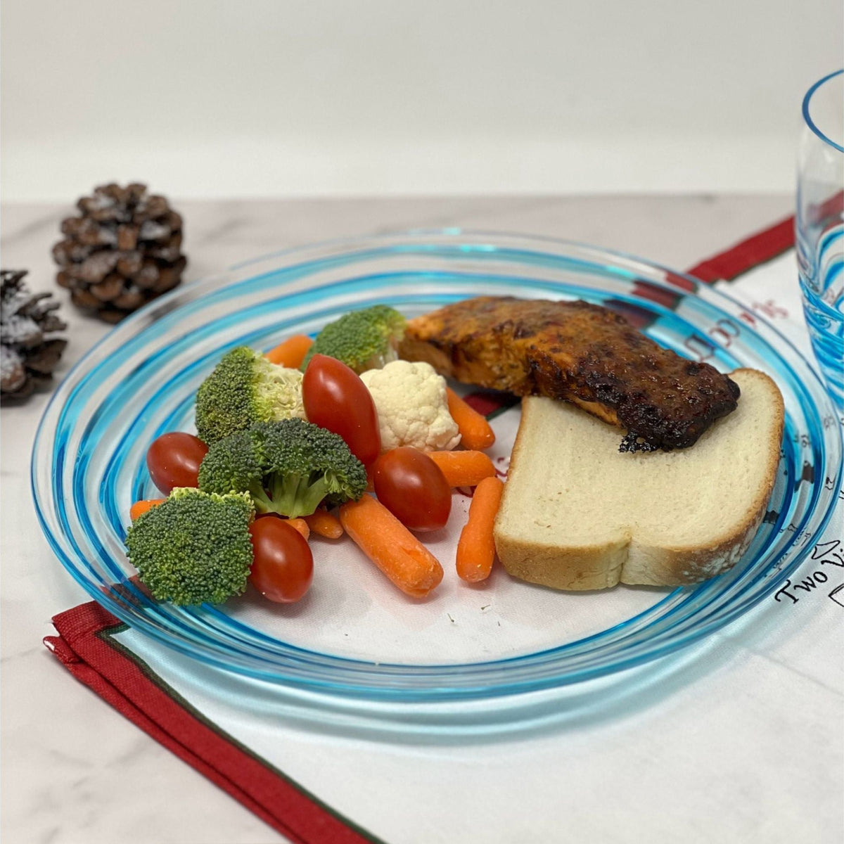 Designer Swirl Acrylic Dinner Plates with Elegant Swirl Design - Set of 4